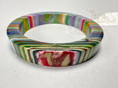 Jackie Brazil "Cat Eye" Liquorice Allsorts with Cat Eye Spring Mix 1.3cm Resin Bangle ( B1034 )