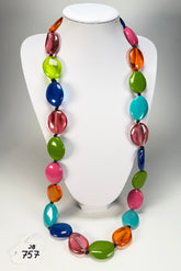 Jackie Brazil "Kathy" Transparent Paris Mix Small Riverstones 100cm Necklace ( N3760 )
