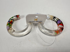 Jackie Brazil "Circus" Cascade Hoop On Pin Resin Earrings ( E0020 )