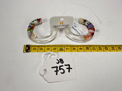 Jackie Brazil "Circus" Cascade Hoop On Pin Resin Earrings ( E0020 )