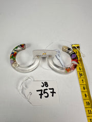 Jackie Brazil "Circus" Cascade Hoop On Pin Resin Earrings ( E0020 )