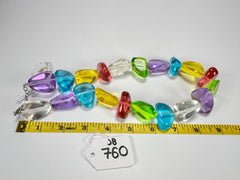 Jackie Brazil "Diamonds" Transparent Paris Mix Flintstone Bone 55cm Necklace ( N0061 )