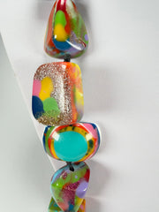 Jackie Brazil "Indiana" Kandinsky Multi-Bead Long Resin 110cm Necklace ( N0038 )