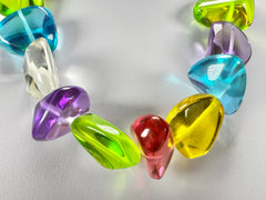 Jackie Brazil "Diamonds" Transparent Paris Mix Flintstone Bone 55cm Necklace ( N0061 )