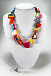 Jackie Brazil "Natural" Pop Art Large Stones 55cm Resin Necklace ( N0378 )
