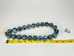 Jackie Brazil "Cat Eyes" Blue Mix Liquorice Balls Resin Necklace 50cm ( N0894 )