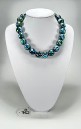 Jackie Brazil "Cat Eyes" Blue Mix Liquorice Balls Resin Necklace 50cm ( N0894 )