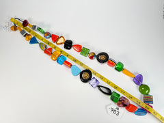 Jackie Brazil "Indiana" Mix Colours Multi-Bead Long Resin 110cm Necklace ( N0038 )