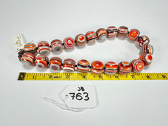 Jackie Brazil "Cat Eyes" Orange Mix Liquorice Balls Resin Necklace 50cm ( N0894 )