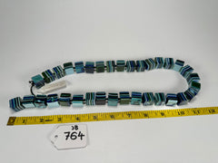 Jackie Brazil "POP" Liquorice Blue Mix Small Cubes 65cm Necklace ( N0046 )