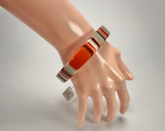 Jackie Brazil "Cat Eye" Liquorice Allsorts with Cat Eye Orange Mix 1.3cm Resin Bangle ( B1034 )