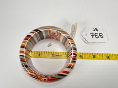 Jackie Brazil "All Sorts "Liquorice w/Cat Eye Orange Mix 3.4cm Bangle ( B2444 )