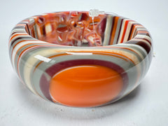 Jackie Brazil "All Sorts "Liquorice w/Cat Eye Orange Mix 3.4cm Bangle ( B2444 )