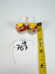 Jackie Brazil "Moda" Cascade Abstract Clip On Resin Earrings ( E2962 )