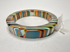 Jackie Brazil "Cat Eye" Liquorice Allsorts with Cat Eye Winter Colour 1.3cm Resin Bangle ( B1034 )