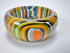 Jackie Brazil "All Sorts "Liquorice w/Cat Eye Winter Mix 3.4cm Bangle ( B2444 )