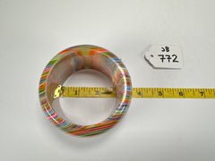 Jackie Brazil "Tiger" Liquorice Allsorts with Cat Eye Spring Colour 5cm Resin Bangle ( B0932 )