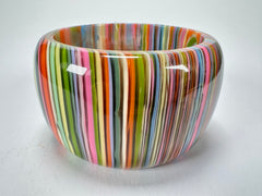 Jackie Brazil "Tiger" Liquorice Allsorts with Cat Eye Spring Colour 5cm Resin Bangle ( B0932 )