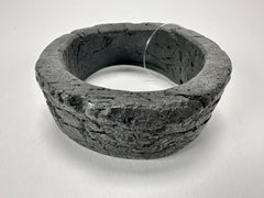 Jackie Brazil "Dark Black" Charcoal Donut Solid Round Medium Bangle ( B2876 )