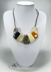 Jackie Brazil "Bella" Seasons Mix 7 Piece on Leather Cord Choker Necklace ( N0035 )