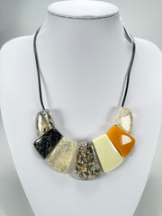 Jackie Brazil "Bella" Seasons Mix 7 Piece on Leather Cord Choker Necklace ( N0035 )