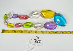 Jackie Brazil "Transparent" Paris Mix Short Flat Riverstones 50cm Necklace ( N3616 )