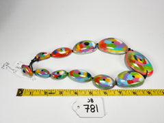 Jackie Brazil "Kandinsky" Short Flat Riverstones 50cm Necklace ( N3616 )