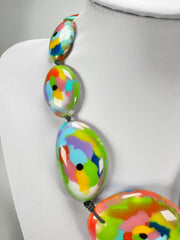 Jackie Brazil "Kandinsky" Short Flat Riverstones 50cm Necklace ( N3616 )