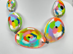 Jackie Brazil "Kandinsky" Short Flat Riverstones 50cm Necklace ( N3616 )