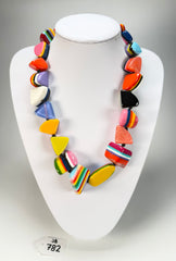 Jackie Brazil "Natural" Pop Art Large Stones 55cm Resin Necklace ( N0378 )
