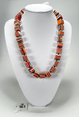 Jackie Brazil "POP" Liquorice Orange Mix Small Cubes 65cm Necklace ( N0046 )
