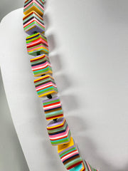 Jackie Brazil "POP" Liquorice Mix Colours Small Cubes 65cm Necklace ( N0046 )
