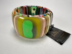 Jackie Brazil "Tiger" Liquorice Allsorts with Cat Eye Mix Colours 5cm Resin Bangle ( B0932 )