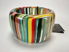 Jackie Brazil "Tiger" Liquorice Allsorts with Cat Eye Mix Colours 5cm Resin Bangle ( B0932 )