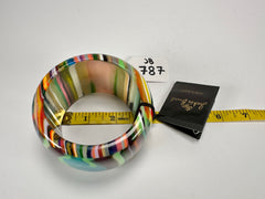 Jackie Brazil "Tiger" Liquorice Allsorts with Cat Eye Mix Colours 5cm Resin Bangle ( B0932 )