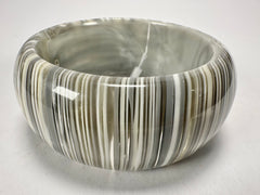 Jackie Brazil "All Sorts "Liquorice w/Cat Eye Cream Mix 3.4cm Bangle ( B2444 )