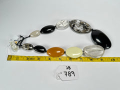 Jackie Brazil "Seasons Mix" Short Flat Riverstones 50cm Necklace ( N3616 )