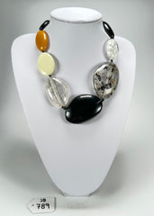 Jackie Brazil "Seasons Mix" Short Flat Riverstones 50cm Necklace ( N3616 )