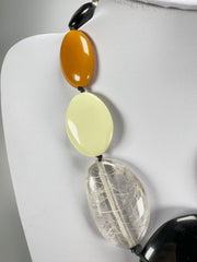 Jackie Brazil "Seasons Mix" Short Flat Riverstones 50cm Necklace ( N3616 )