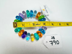 Jackie Brazil "Bela" Transparent Paris Mix Elasticated Mini Wheels Resin Bracelet ( B0920 )