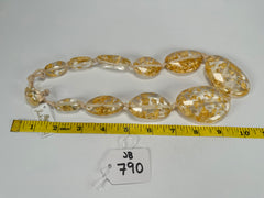 Jackie Brazil "Gold Flakes" Short Flat Riverstones 50cm Necklace ( N3616 )