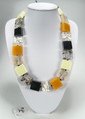 Jackie Brazil "Gala" Seasons Mix Half Rectangles 65cm Necklace ( N0789 )