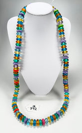 Jackie Brazil "Bela" Transparent Summer Mix Resin Mini Wheels 110cm Necklace ( N0048 )