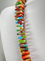 Jackie Brazil "Patricia" Kandinsky Liquorice Squares & Beads 55cm Necklace ( N0025 )