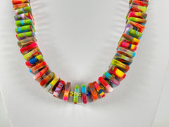 Jackie Brazil "Patricia" Kandinsky Liquorice Squares & Beads 55cm Necklace ( N0025 )
