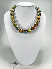 Jackie Brazil "Cat Eyes" Winter Mix Liquorice Balls Resin Necklace 50cm ( N0894 )