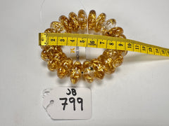 Jackie Brazil "Ana" Gold Flakes Elasticated Wheels Resin Bracelet ( B0910 )