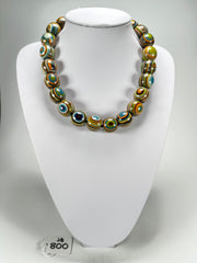 Jackie Brazil "Cat Eyes" Winter Mix Liquorice Balls Resin Necklace 50cm ( N0894 )