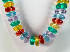 Jackie Brazil "Bela" Transparent Paris Mix Resin Mini Wheels 70cm Necklace ( N0043 )