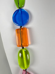 Jackie Brazil "Indiana" Transparent Summer Mix Multi-Bead Medium Resin 70cm Necklace ( N0033 )